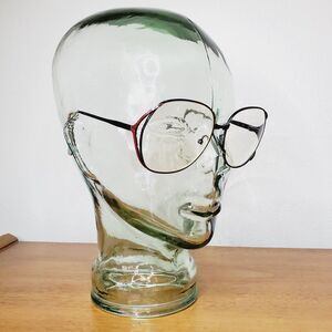 Vintage Women Retro Oversized Glasses 1980's Metal Red Eyewear Optical